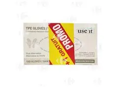 Lot de Gants TPE Alternative au Vinyel Blancs Moyen Use It 100 unités + 1 Gratuit