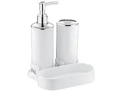 Organisateur de Salle de Bain Blanc Okyanus 3 pièces.