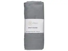 Drap Housse Gris Tex Home 140x200cm.