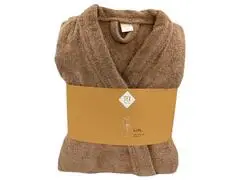 Peignoir de Bain Adulte Marron en Coton TEX L/XL.