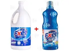 Lot Eau de Javel Exet 2,5L + Nettoyant Sol Exet 1L (-50%).
