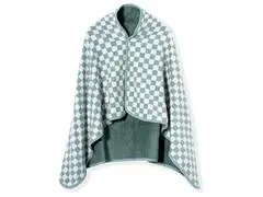 Couverture Poncho avce Motifs Verts 80x134cm