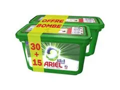 Pack Lessives Capsules All-in-1 Original Ariel 30 unités + 15 unités