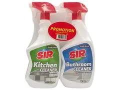 Lot 2 Nettoyants Antibactériens Bain-Cuisine SIR 750ml