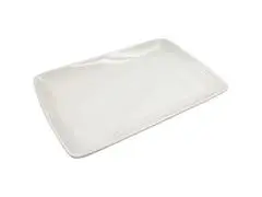Assiette Rectangulaire Blanc en Porcelaine Carrefour Home 305x210x25mm.