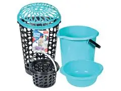 Lot Panier à Linge Rond Seau à Bec Bassine 17L