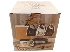 Service Tasse et Sous-tasse Bicouleur 6 pièces.