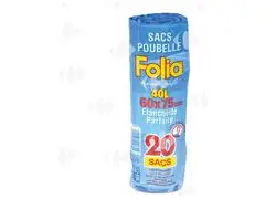 Sac Poubelle Parfumé 60x75cm Folia 20 unités