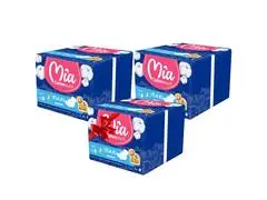 Lot de 3 Serviettes Hygiéniques Maxi Nuit Mia 8 Unités (3ème Gratuit)