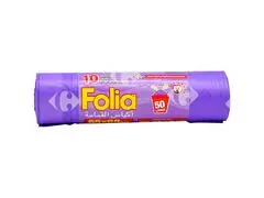 Sac Poubelle Parfumé Lien Coulissant 50L 64x68cm Folia 10 unités