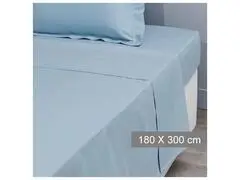Drap Plat Bleu Clair 100% Coton Tex Home 180x300 cm