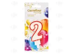 Bougie d'Anniversaire Chiffre 2 Carrefour Home 1 unité