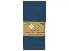 Drap Plat Percal Bleu Foncé Tex Home 240x300 cm