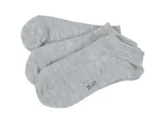 Lot de 3 Chaussettes Invisibles pour Femme Unies Gris Chiné TEX