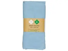 Drap Housse Bleu Ciel 100% Coton Tex Home 140x200 cm