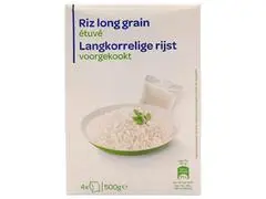 Riz Long Étuvé Carrefour Blanc 4x125g.