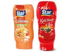 Lot Sauce Algérienne 290g + Ketchup Star Top Down 310g