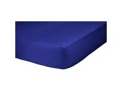 Drap Housse Bleu Uni en Coton Tex Home 160x200cm