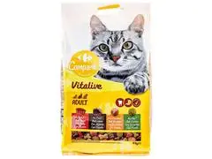 Croquettes au Bœuf, Foie et aux Légumes pour Chats Adultes Carrefour 4kg.