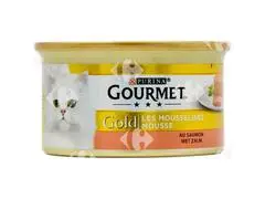 Mousselines pour Chats Saumon Gold Gourmet 85g