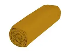 Drap Housse Jaune 100% Coton Uni Coton Tex Home 140x200 cm