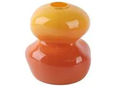 Vase en Porcelaine Petit Jaune Et Orange Kasa 19cm