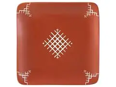 Assiette Plate Carrée en Porcelaine Aperçu Brique Kasa 18cm
