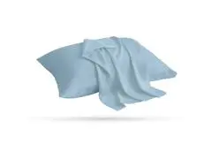Pack 2 Taies d'Oreiller Microfibre Unies Bleu Glacer 70x50cm