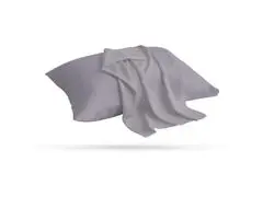 Pack 2 Taies d'Oreiller Microfibre Unies Gris Moyen 70x50cm