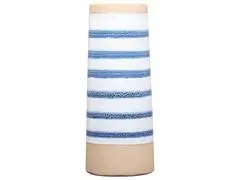 Vase en Porcelaine Haut Rayures Bleu Blanc Kasa 25cm