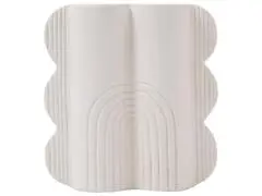Vase en Céramique Double Blanc Bord Arche Kasa 15x16 cm