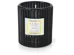 Bougie Parfumée en Verre Gravée Noir au Sel Marin Kasa