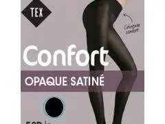 Collant Opac Satin Femme Noir TEX