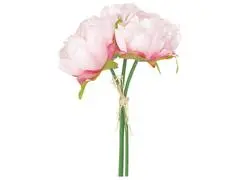 Lot de 3 Pivoines Roses Flora 22 cm Kasa