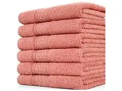 Serviette de Toilette Rose Clair Imprimé Coton TEX 50x90 cm