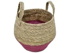 Panier Rond à Bande Orange Jute Grande Kasa