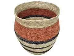 Panier à Fines Rayures Bleues Petite Jute Kasa