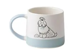 Mug en Porcelaine Chien Blanc Bleu 38 cl