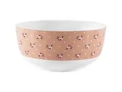 Bol en Porcelaine Rose avec Fleurs Rose Kasa 13 cm