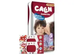 Pack Couche Jumbo Junior Calin et 2 Paquet de Lingettes de 55 unités