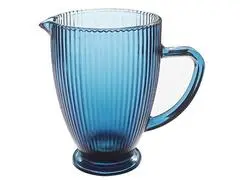 Pichet Verre Kasa Bleu Rayé Côtelé 1,25L