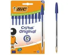 Stylo à Bille Cristal Bleu Taille Moyenne BIC