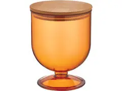 Cloche en Acrylique avec Couvercle en Bambou Couleur Miel 1,35L