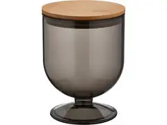Cloche en Acrylique avec Couvercle en Bambou Couleur Fumé 1,35L
