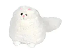 Peluche Chat Rond Blanc 30 cm