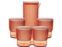 Service Boisson en Acrylique Couleur Miel 1,1L + 30cl 5 Pièces