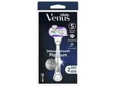 Rasoir Système Deluxe Smooth Platinum Venus 5 lames + 1 Rasoir + 1 Recharge