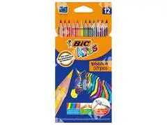 Crayons de Couleur Stripes BIC 12 unités