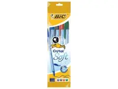 Stylo à Bille Cristal Soft Couleurs Assorties Bic 4 unités