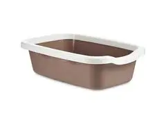 Bac à Litière pour Chat en Plastique Beige 38x16x58,5 cm